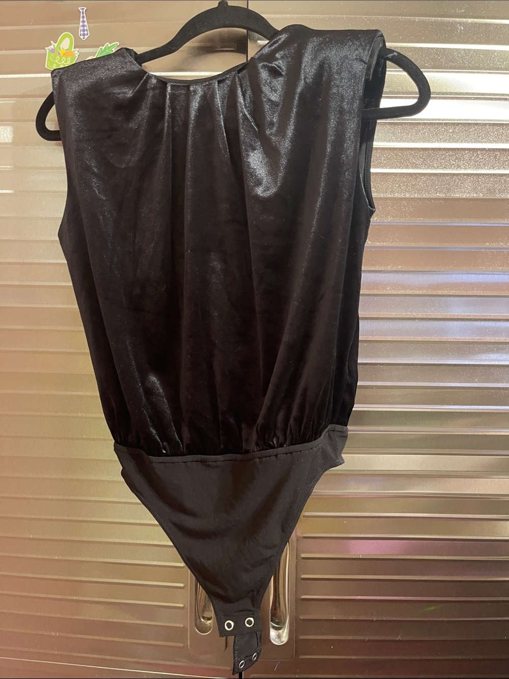 Express Backless Sleeveless Shiny Black Bodysuit